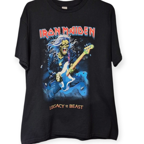 Gildan Other - Iron Maiden Black Heavy Cotton T-Shirt Gildan Unisex Large Legacy of the Beast